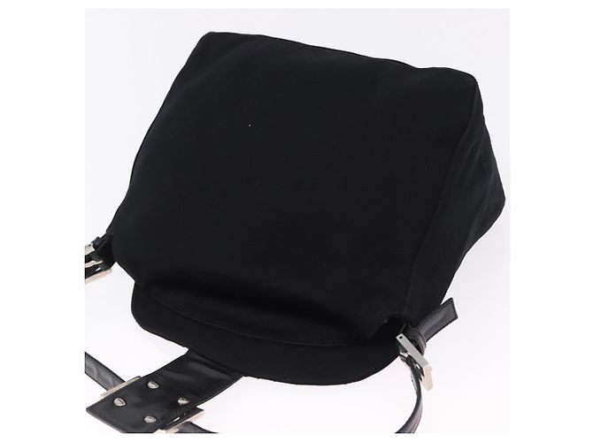 Bolso de hombro FENDI Mamma Baguette en jersey de algodón, negro y plata, auténtico 193880 - vista 18