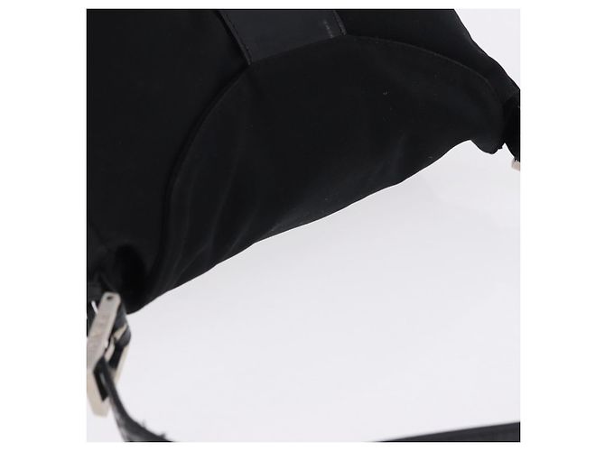 Bolso de hombro FENDI Mamma Baguette en jersey de algodón, negro y plata, auténtico 193880 - vista 6