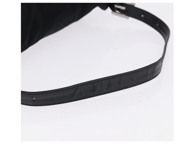 Bolso de hombro FENDI Mamma Baguette en jersey de algodón, negro y plata, auténtico 193880 - vista 7