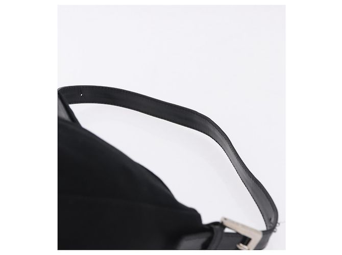 Bolso de hombro FENDI Mamma Baguette en jersey de algodón, negro y plata, auténtico 193880 - vista 8