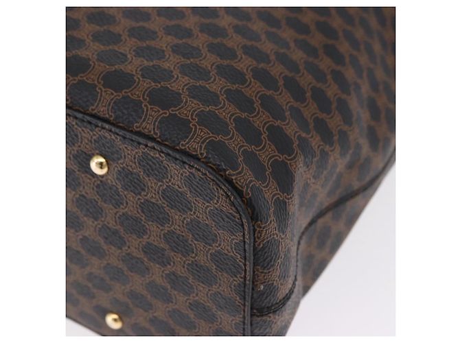 Céline CELINE Borsa a tracolla circolare in tela Macadam PVC nera e oro, codice articolo am12198V - vista 11