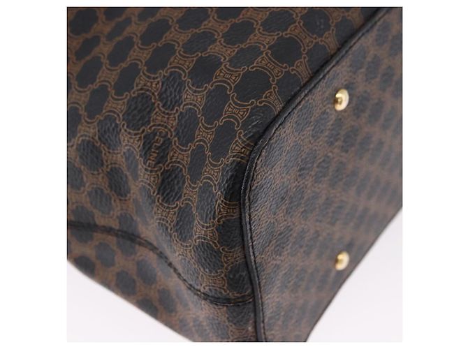 Céline CELINE Borsa a tracolla circolare in tela Macadam PVC nera e oro, codice articolo am12198V - vista 12