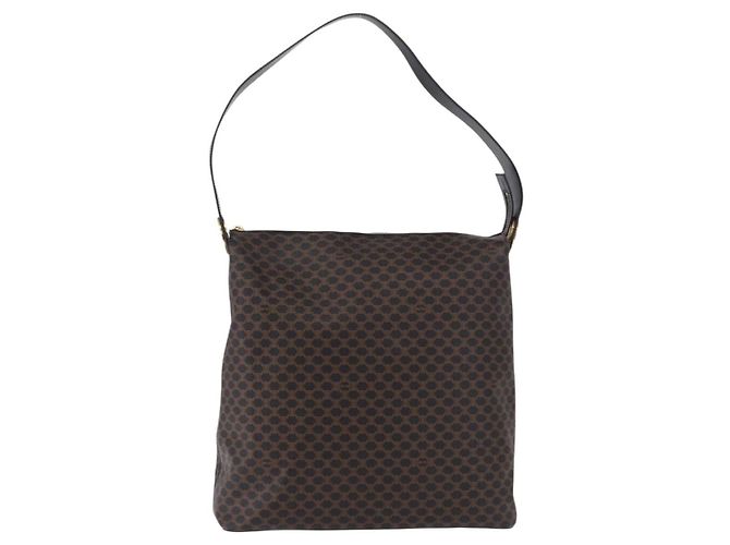 Céline CELINE Borsa a tracolla circolare in tela Macadam PVC nera e oro, codice articolo am12198V - vista 2