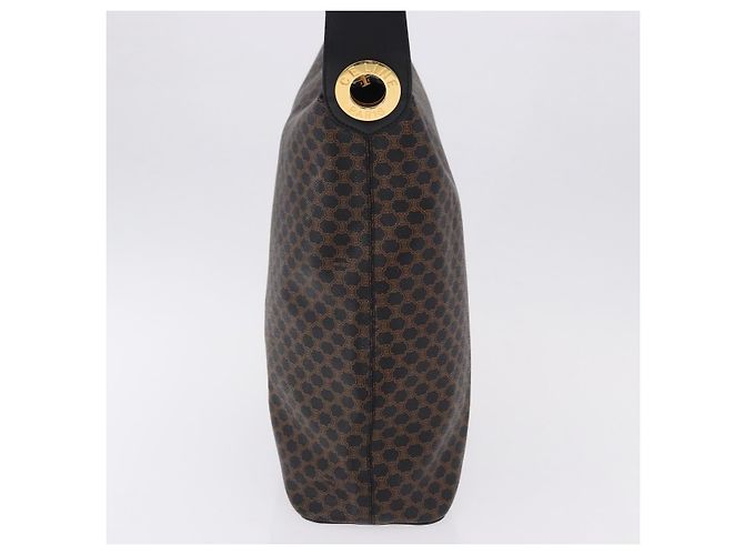 Céline CELINE Borsa a tracolla circolare in tela Macadam PVC nera e oro, codice articolo am12198V - vista 5
