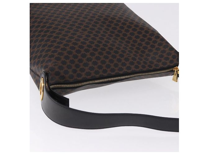 Céline CELINE Borsa a tracolla circolare in tela Macadam PVC nera e oro, codice articolo am12198V - vista 6