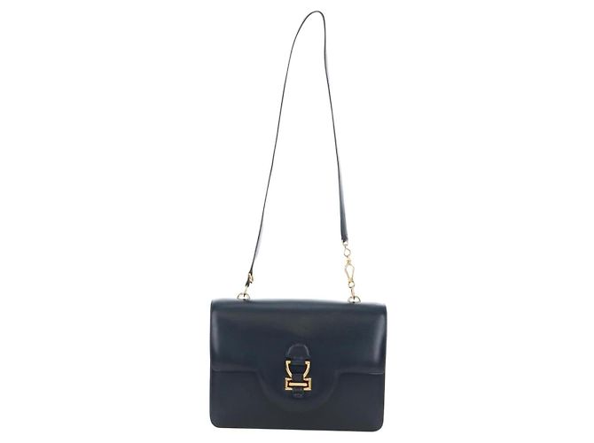 Hermès Borsa a tracolla HERMES Sandrine in pelle blu navy e oro, autentica 190310M - vista 2