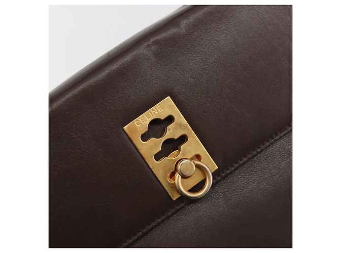 Céline Sac à main CELINE en cuir marron et or, authentique, code article ep15547 - vue 14