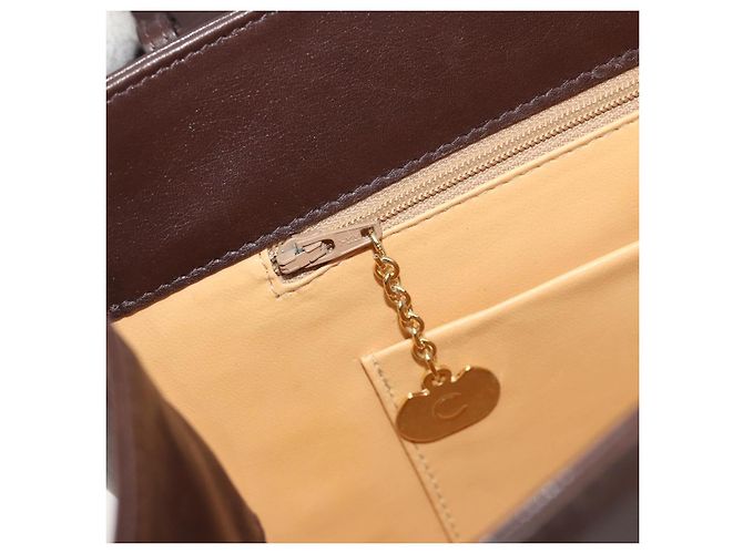 Céline Sac à main CELINE en cuir marron et or, authentique, code article ep15547 - vue 20
