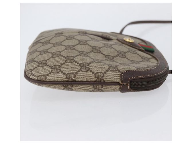 Borsa GUCCI GG Supreme Web Sherry Line in PVC beige e oro 904 02 047 autentica BSZ679 - vista 5