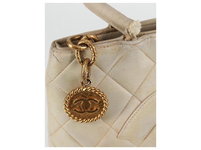 CHANEL Tote-Bag aus beigem Lammleder mit CC-Logo, authentisch bs12535 - Ansicht 17