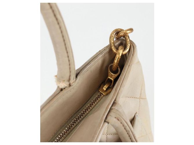 CHANEL Tote-Bag aus beigem Lammleder mit CC-Logo, authentisch bs12535 - Ansicht 18