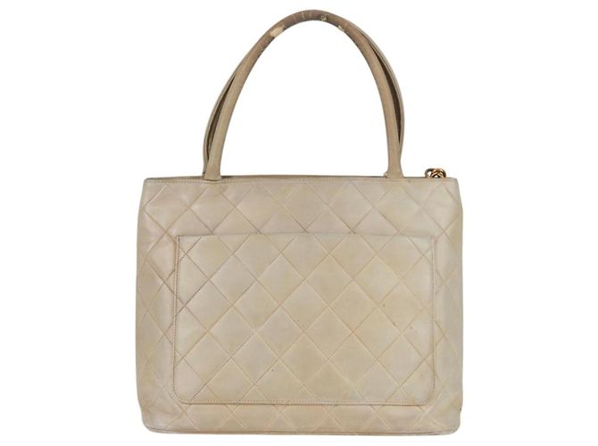 CHANEL Tote-Bag aus beigem Lammleder mit CC-Logo, authentisch bs12535 - Ansicht 3