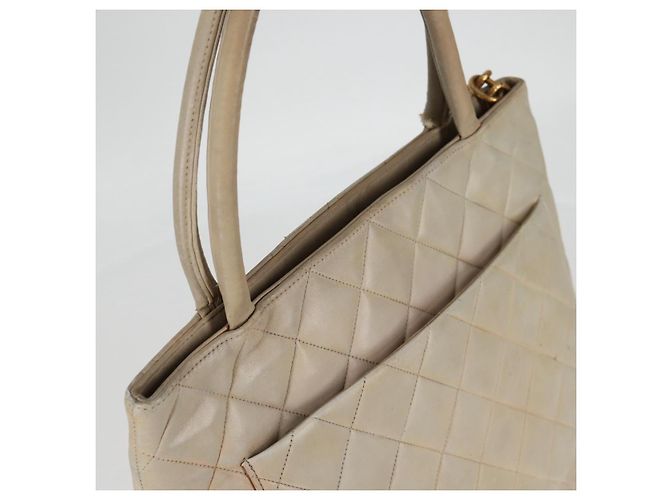 CHANEL Tote-Bag aus beigem Lammleder mit CC-Logo, authentisch bs12535 - Ansicht 6