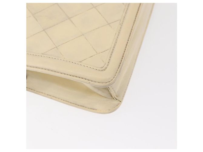 Borsa a tracolla CHANEL Matelassé con catena, in pelle di agnello beige e oro, con logo CC, 152441 - vista 17