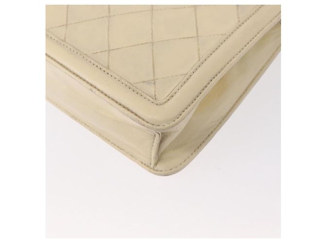 Borsa a tracolla CHANEL Matelassé con catena, in pelle di agnello beige e oro, con logo CC, 152441 - vista 18