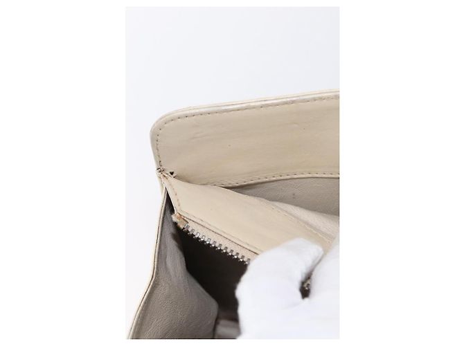 Borsa a tracolla CHANEL Matelassé con catena, in pelle di agnello beige e oro, con logo CC, 152441 - vista 25