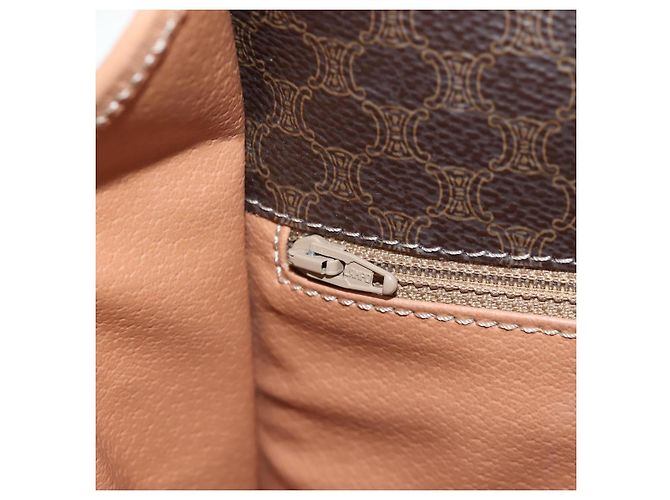 Céline Borsa a tracolla CELINE Macadam in tela, PVC e pelle, marrone e oro, autentica 191817V - vista 23