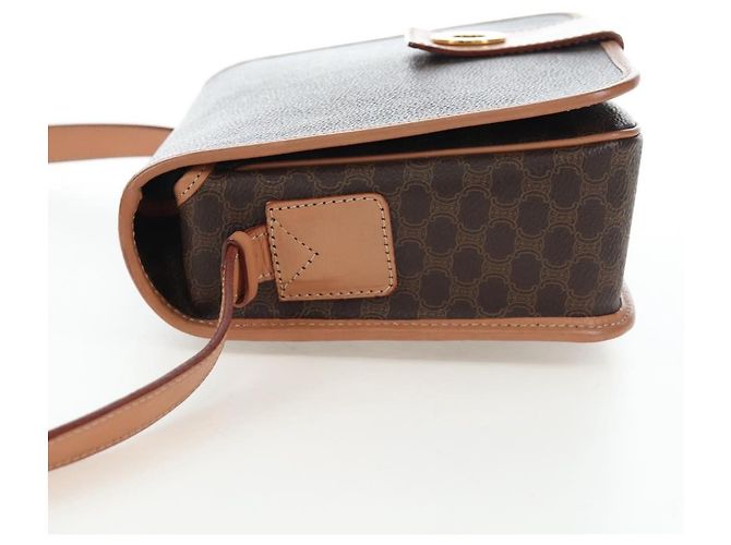 Céline Borsa a tracolla CELINE Macadam in tela, PVC e pelle, marrone e oro, autentica 191817V - vista 4