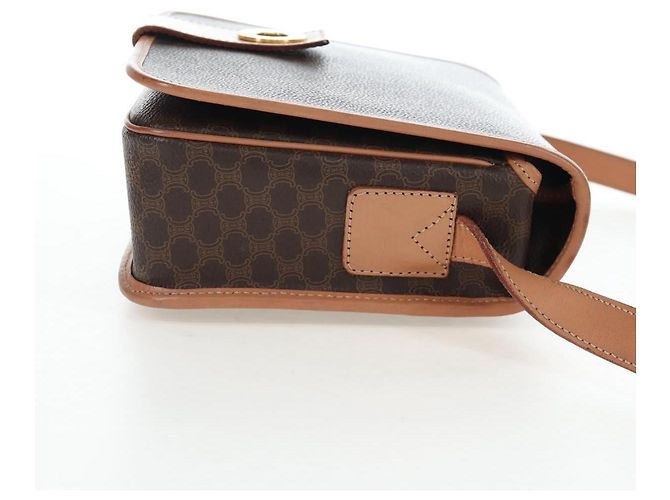 Céline Borsa a tracolla CELINE Macadam in tela, PVC e pelle, marrone e oro, autentica 191817V - vista 5