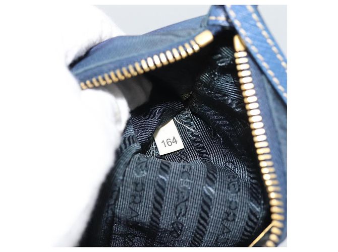 Borsa a mano PRADA in vinile 2way blu e oro, autentica 193975 - vista 26