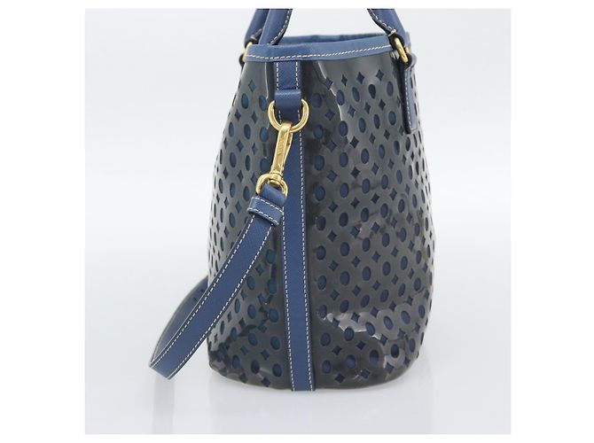 Borsa a mano PRADA in vinile 2way blu e oro, autentica 193975 - vista 5