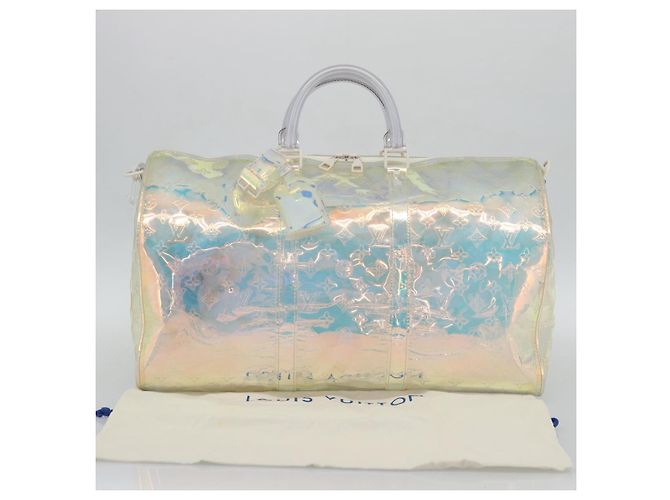 LOUIS VUITTON Monogram Prism Keepall Bandoulière 50 Trasparente M53271 LV - vista 26