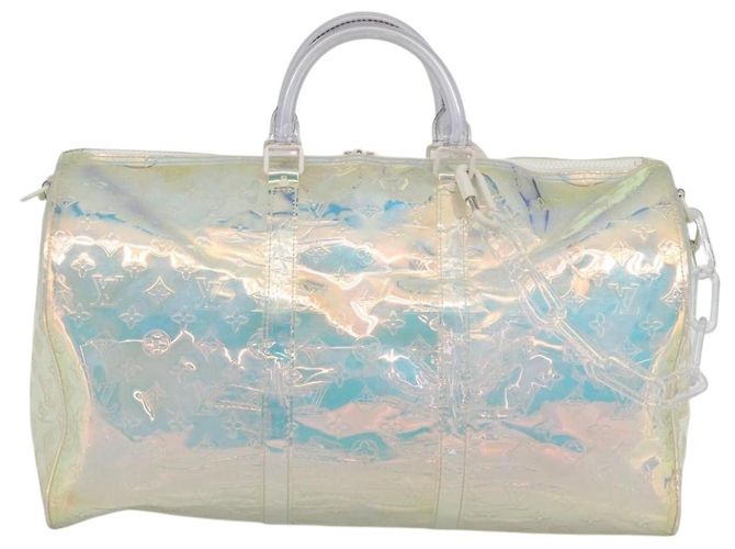 LOUIS VUITTON Monogram Prism Keepall Bandoulière 50 Trasparente M53271 LV - vista 3