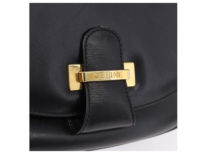 Céline Borsa a tracolla CELINE in pelle nera e oro, autentica, codice 193055 - vista 16