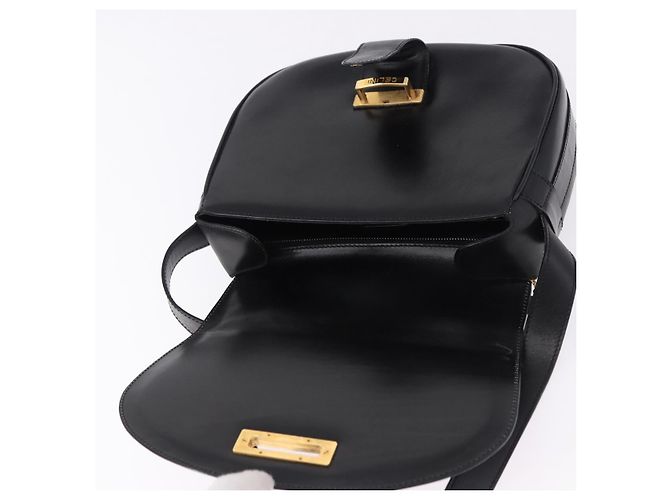 Céline Borsa a tracolla CELINE in pelle nera e oro, autentica, codice 193055 - vista 17