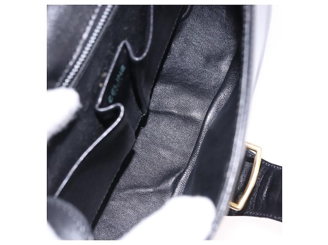 Céline Borsa a tracolla CELINE in pelle nera e oro, autentica, codice 193055 - vista 19