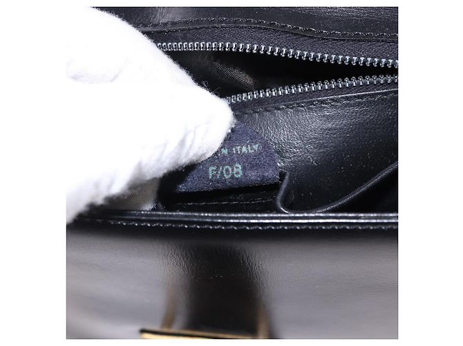 Céline Borsa a tracolla CELINE in pelle nera e oro, autentica, codice 193055 - vista 24