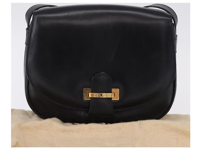 Céline Borsa a tracolla CELINE in pelle nera e oro, autentica, codice 193055 - vista 26