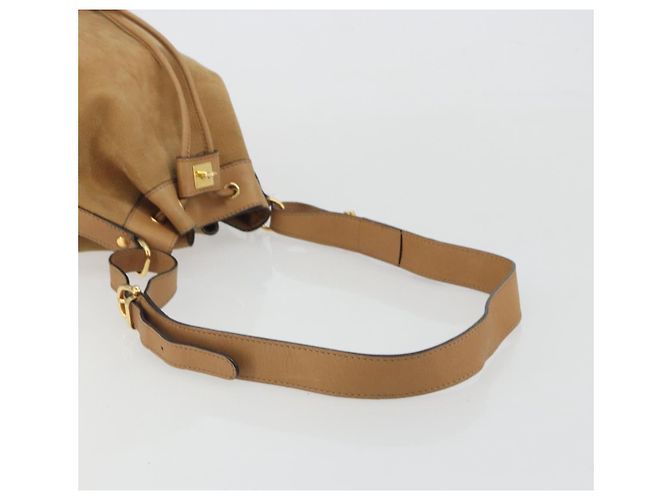 Céline Borsa a tracolla CELINE in pelle beige e oro, autentica 194005 - vista 7