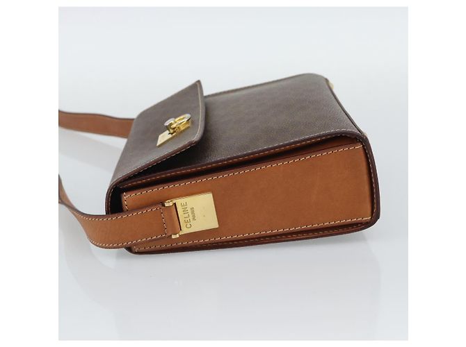 Céline Borsa a tracolla CELINE Macadam in PVC e pelle, marrone e oro, codice articolo ep15326 - vista 4