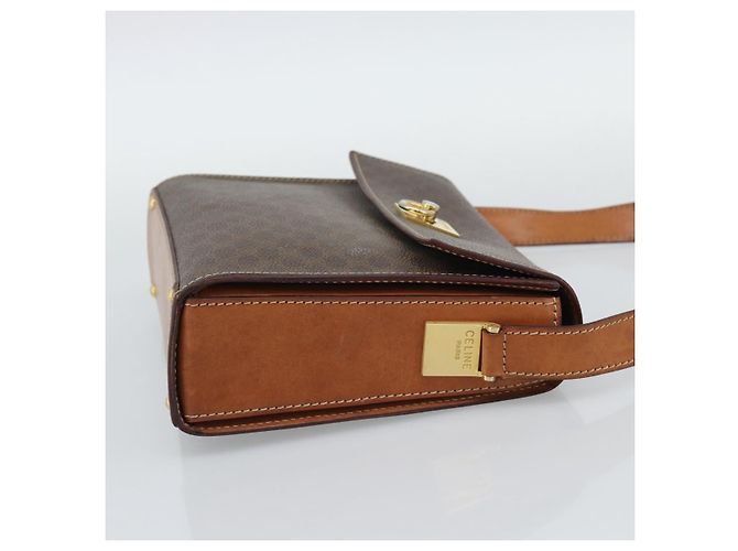 Céline Borsa a tracolla CELINE Macadam in PVC e pelle, marrone e oro, codice articolo ep15326 - vista 5