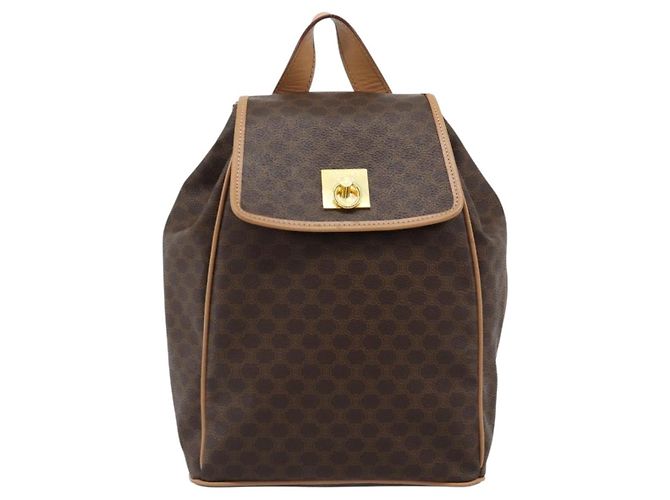 Céline Zaino CELINE Macadam in PVC e pelle, marrone e oro, autentico 192796A - vista 2