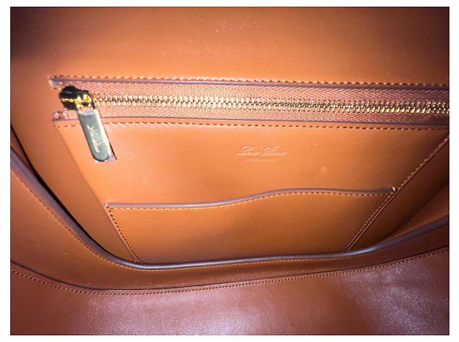 Loro Piana Borsa a Tracolla in Pelle di Struzzo Marrone - vista 11