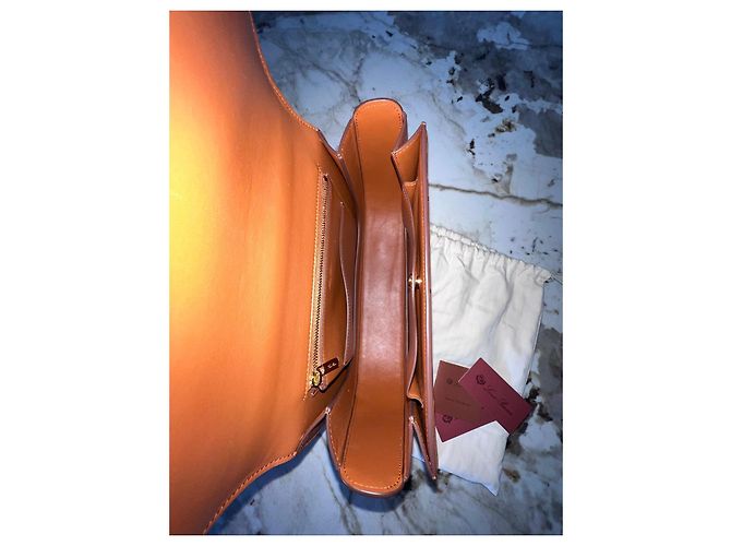 Loro Piana Borsa a Tracolla in Pelle di Struzzo Marrone - vista 12
