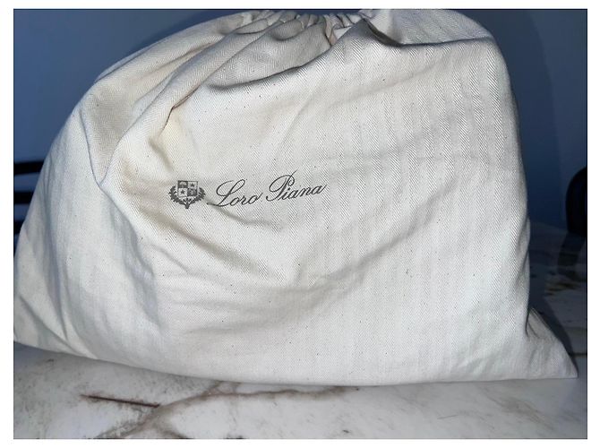 Loro Piana Borsa a Tracolla in Pelle di Struzzo Marrone - vista 13