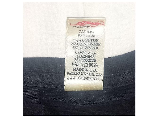 Autre Marque Ed Hardy by Christian Audigier Top Maniche Lunghe Strass Pantera Nero - vista 3
