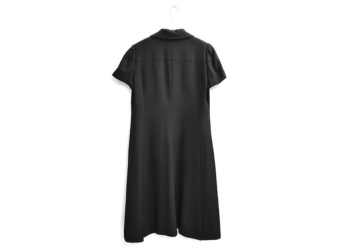 Chanel Resort 2010 Vestido abrigo de crepe de seda negro - vista 4