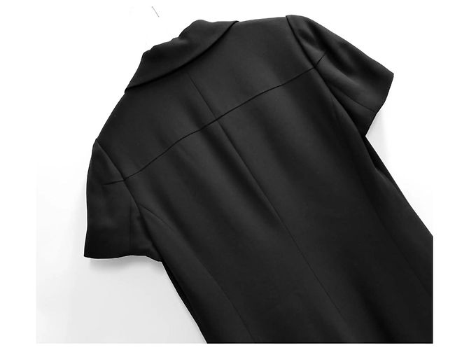 Chanel Resort 2010 Vestido abrigo de crepe de seda negro - vista 7