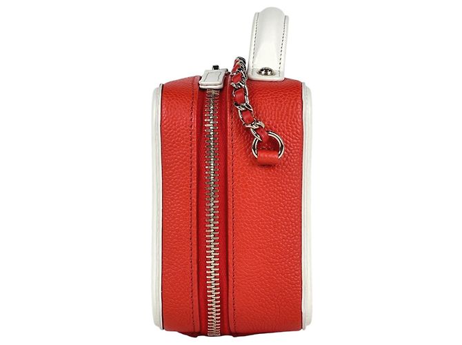 Borsa Vanity Chanel Matelassé Bianco Rosso Blu - vista 2