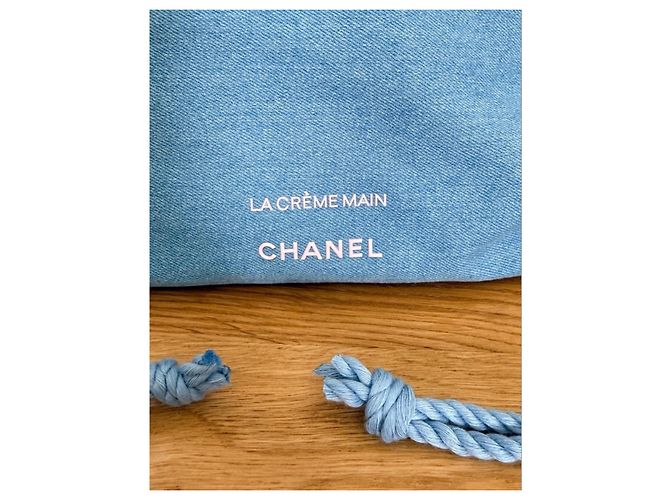 Chanel Denim Drawstring Backpack Blue - view 5