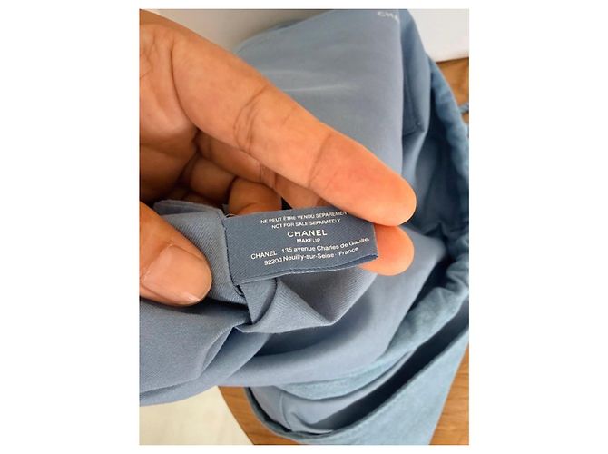 Chanel Denim Drawstring Backpack Blue - view 7