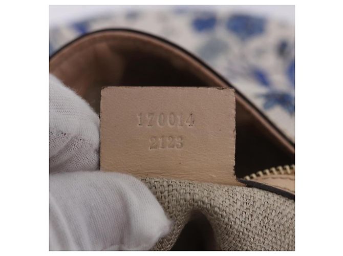 Borsa a tracolla GUCCI Flora Horsebit Canvas Beige Gold 170014 Auth 198680M D'oro - vista 11