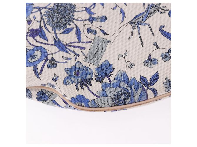 Borsa a tracolla GUCCI Flora Horsebit Canvas Beige Gold 170014 Auth 198680M D'oro - vista 16