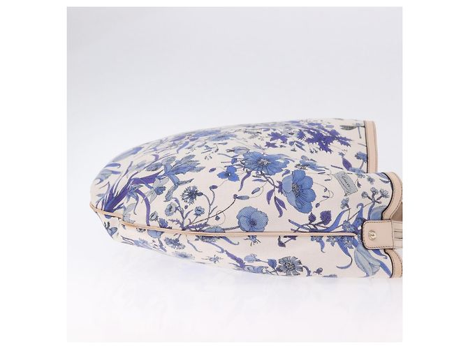 Borsa a tracolla GUCCI Flora Horsebit Canvas Beige Gold 170014 Auth 198680M D'oro - vista 3