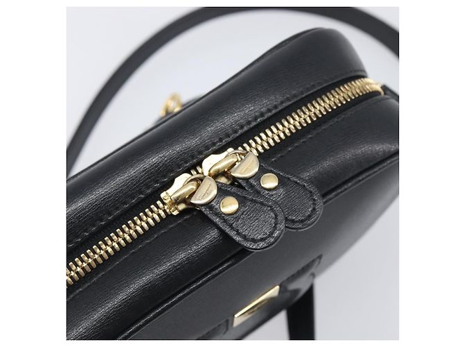 Borsa a tracolla Salvatore Ferragamo Gancini in pelle nera e oro Auth BA15079A - vista 10