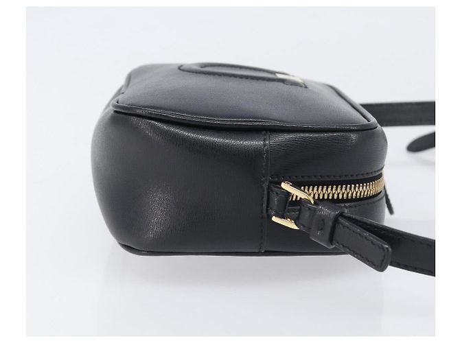Borsa a tracolla Salvatore Ferragamo Gancini in pelle nera e oro Auth BA15079A - vista 3